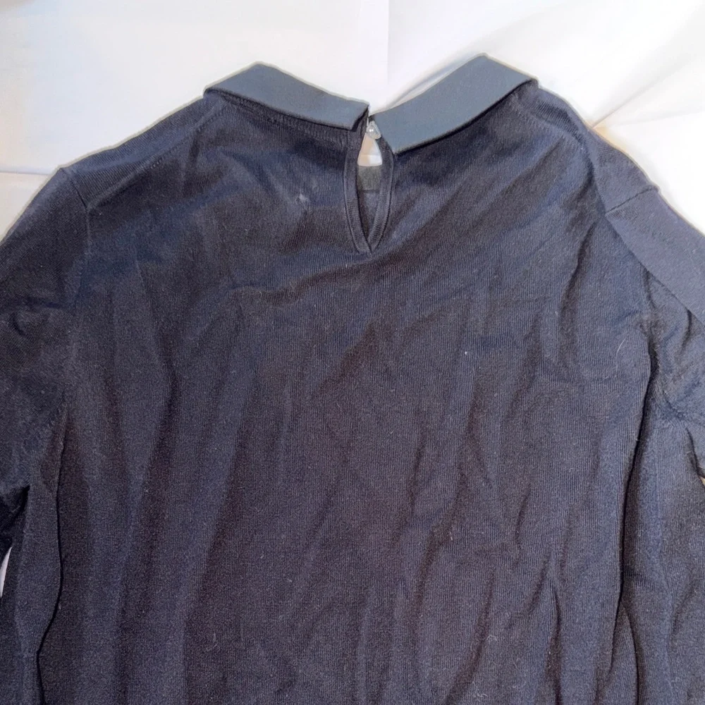 Ted Baker London Black Top with Gold Embellished Collar - Picture 9 of 10